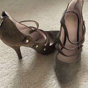 Vince Camuto Jamily Olive Suede Mary Jane Heels Size 9